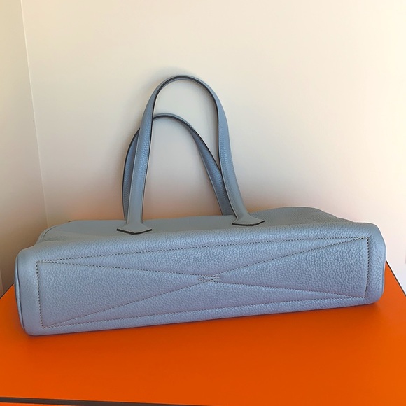 Hermes Victoria Elan 38cm Ceil light blue clemence leather shoulder bag new box - Picture 10 of 16